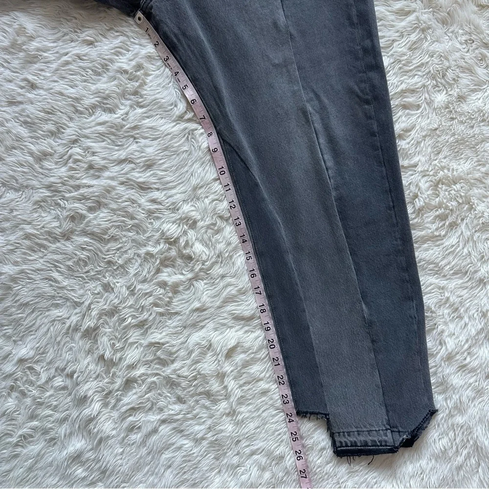 Frame Jeans Denim Nouveau Le Mix Straight Leg Crop Distressed Raw Hem Gray 32 - Picture 14 of 14